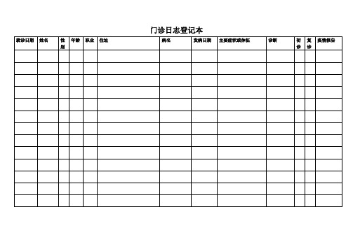 门诊日志登记本