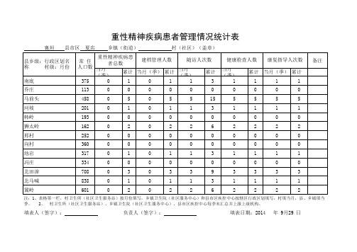 重性精神疾病患者管理情况统计表4