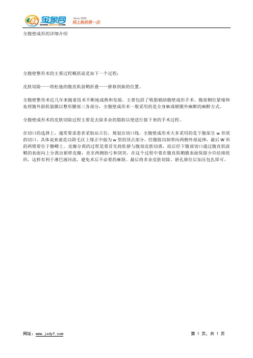 全腹壁成形的详细介绍.docx