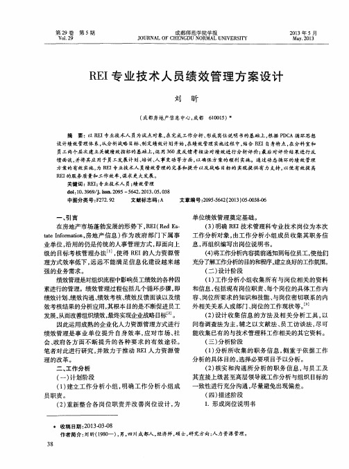 REI专业技术人员绩效管理方案设计