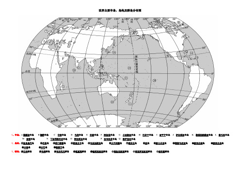 教师版：世界主要半岛、岛屿、群岛分布图