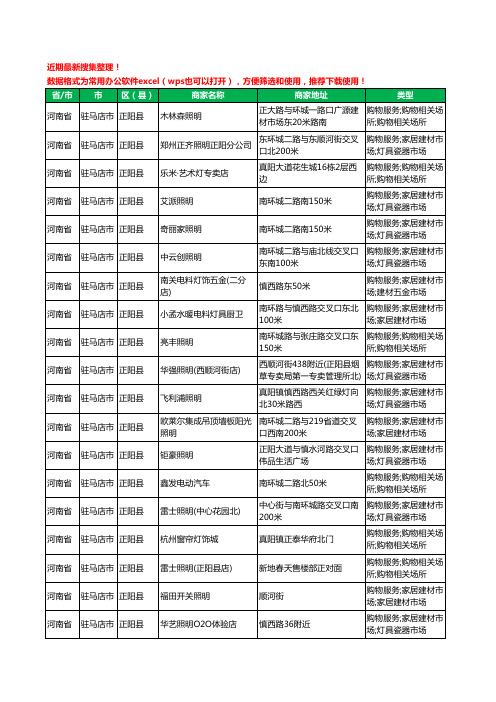 2020新版河南省驻马店市正阳县照明工商企业公司商家名录名单黄页联系方式大全50家