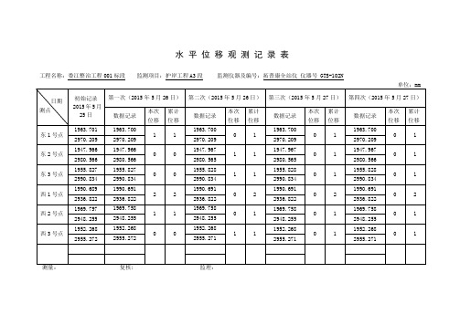 水平位移记录表