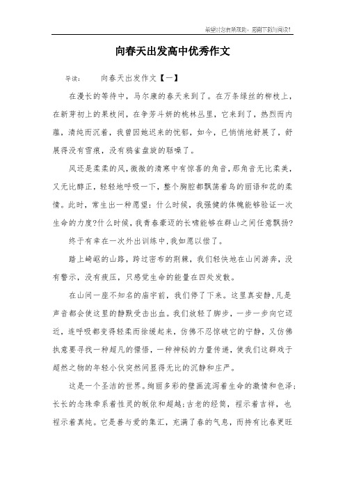 向春天出发高中优秀作文