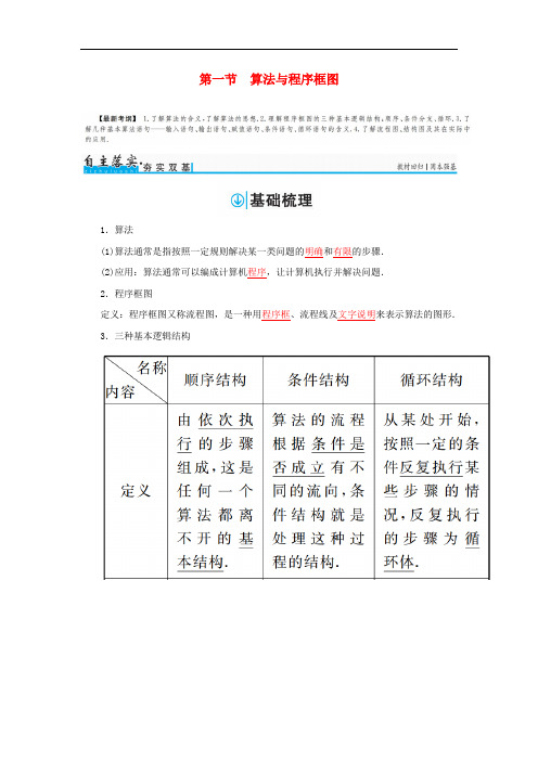 高考数学一轮总复习 第九章 算法初步、统计与统计案例