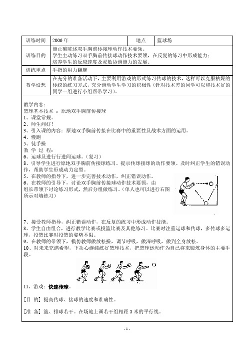 篮球校本课程及训练