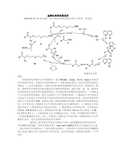 金催化炔烃加成反应