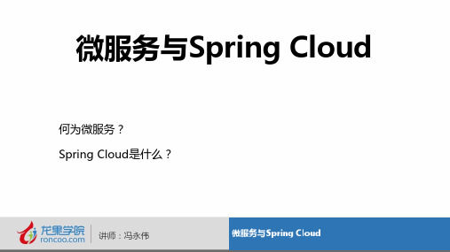 龙果学院--Spring Cloud教程第一季-Spring Cloud Netflix-第01节-微服务与Spring Cloud