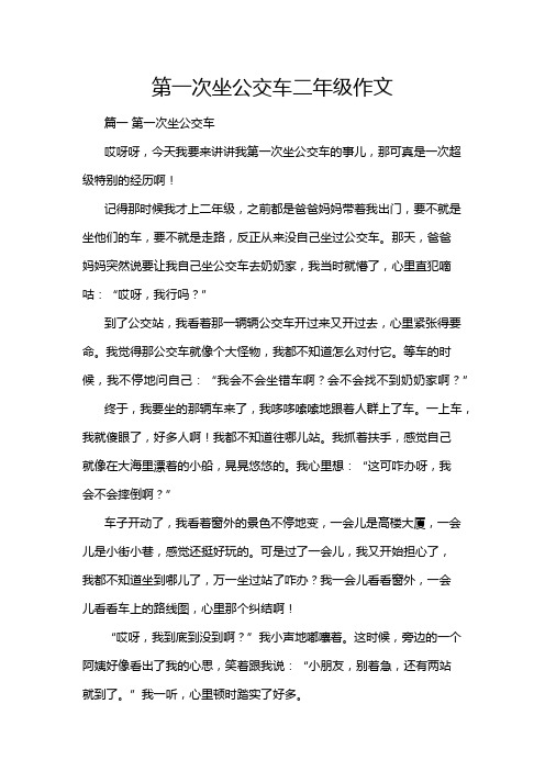 第一次坐公交车二年级作文