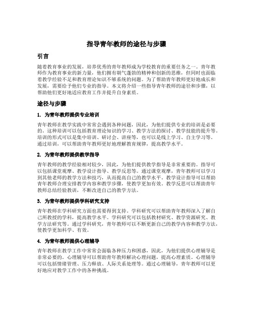 指导青年教师的途径与步骤