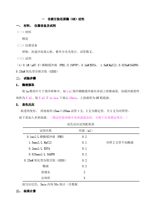 棉花生理指标测定方案