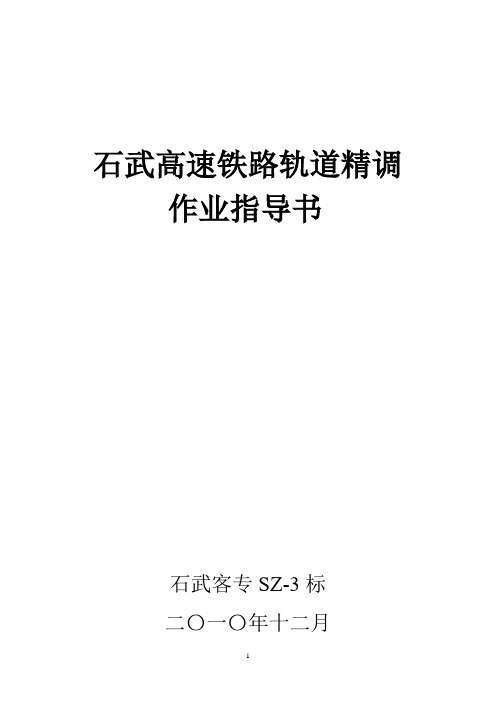 石武高速铁路轨道精调作业指导书