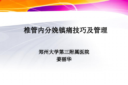 硬膜外无痛分娩技巧2018-12-三亚