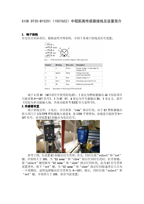 SICK DT35-B15251激光传感器