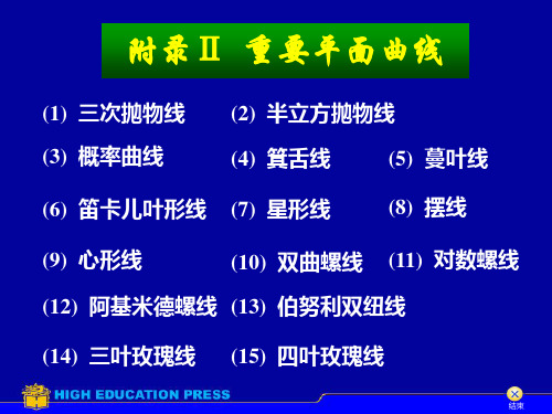 高等数学中重要平面曲线