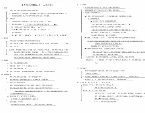 (完整word)中考物理复习物态变化详细知识点大全,文档