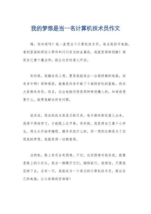 我的梦想是当一名计算机技术员作文