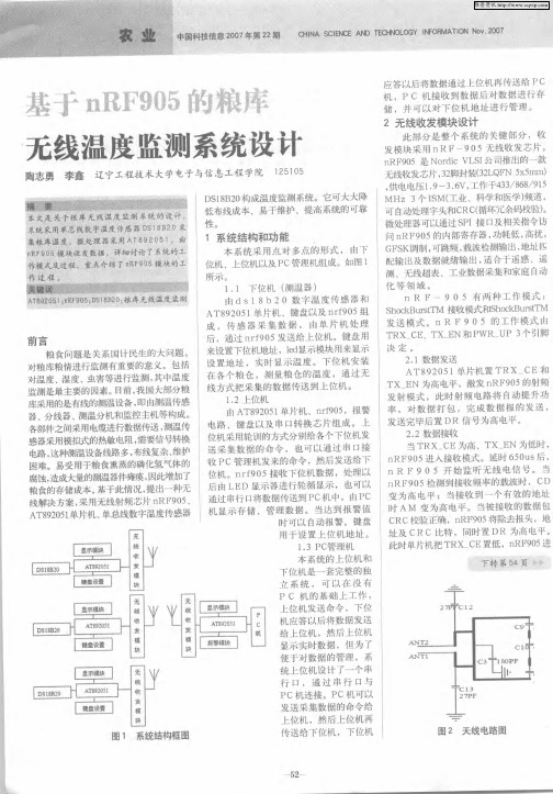 基于nRF905的粮库无线温度监测系统设计