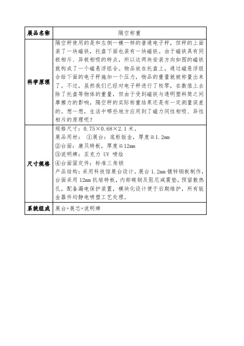 隔空称重-流动科技馆展品科学原理与概念深化方案(校园社区科普科教展品源头厂家-上海惯量自动化有限公司)