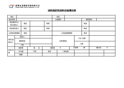 物业管理公司消防组织和消防设施情况表