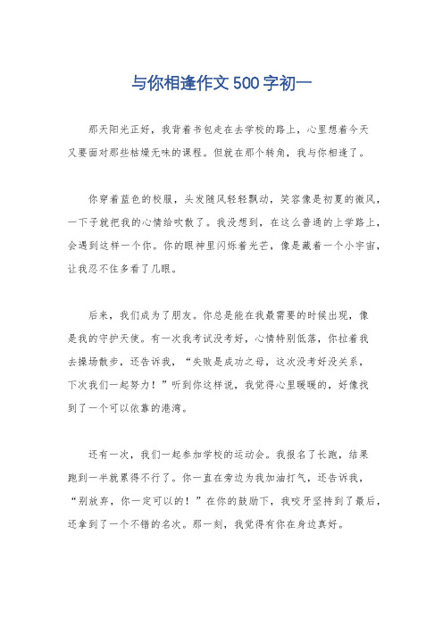 与你相逢作文500字初一