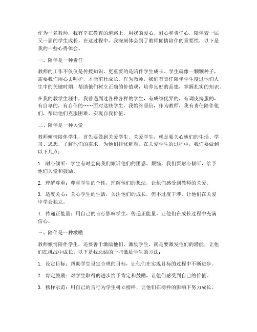 教师倾情陪伴心得体会范文