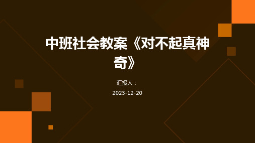 中班社会教案《对不起真神奇》