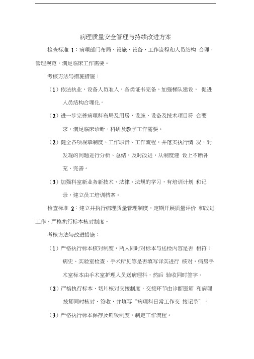 病理质量安全管理与持续改进方案