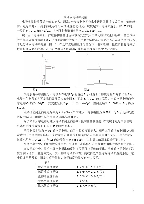 高纯水电导率测量