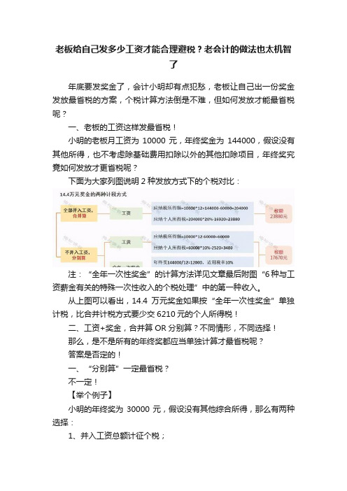 老板给自己发多少工资才能合理避税？老会计的做法也太机智了