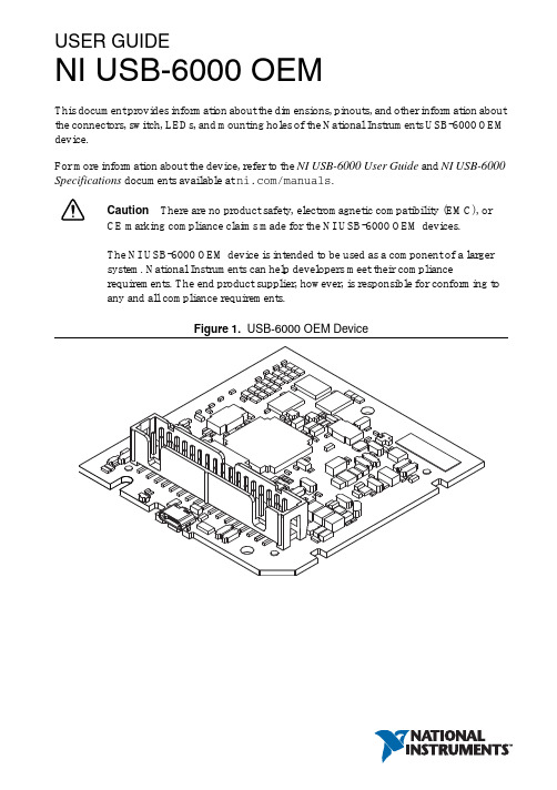 National Instruments USB-6000 OEM设备参考指南说明书