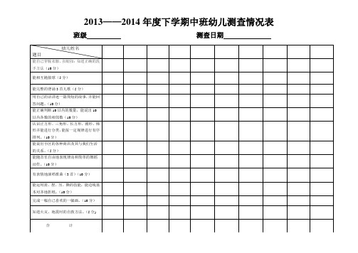 幼儿情况测查表