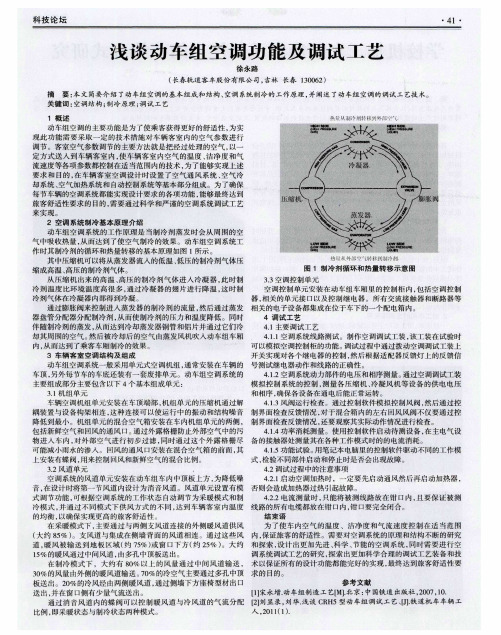 浅谈动车组空调功能及调试工艺