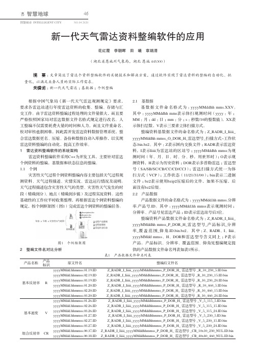 新一代天气雷达资料整编软件的应用