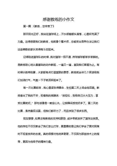 感谢教练的小作文