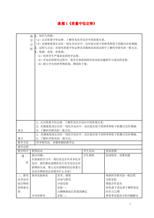 河南省安阳市第六十三中学九年级化学上册 第五单元《
