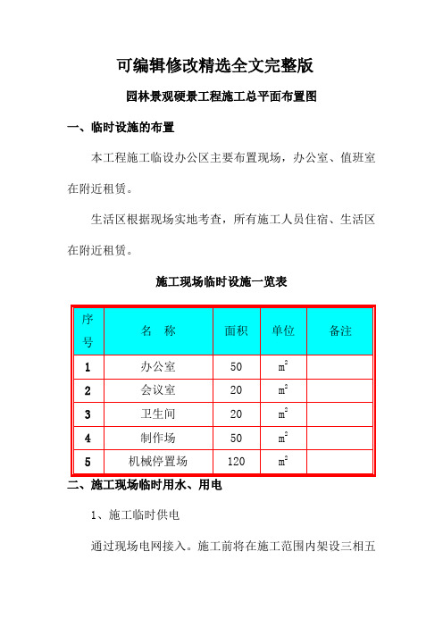 园林景观硬景工程施工总平面布置图精选全文