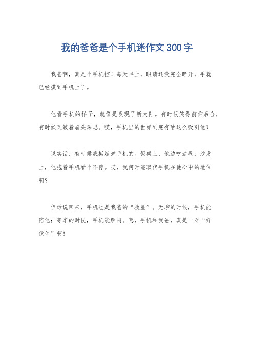 我的爸爸是个手机迷作文300字