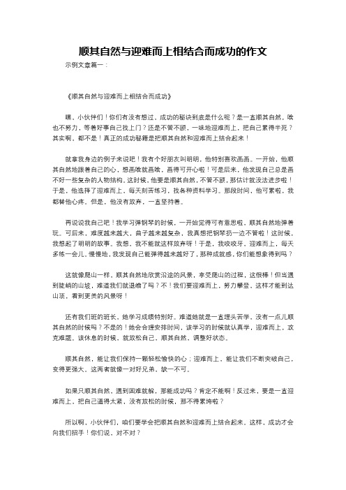 顺其自然与迎难而上相结合而成功的作文