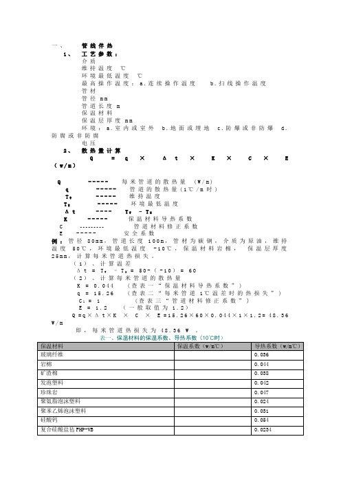 电伴热计算