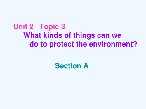 初中英语Unit 2Topic 3 What can we do to protect the environmentA (2)