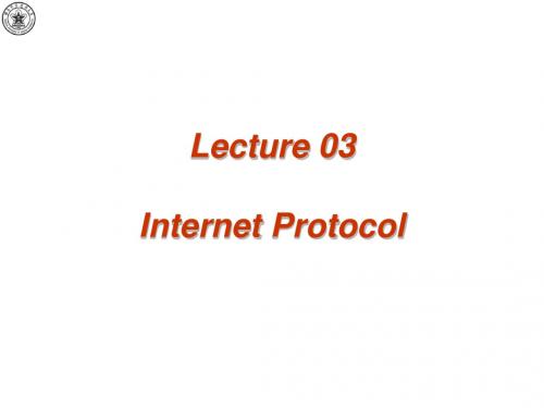 L03 Internet protocol