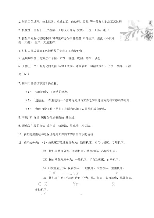 机械制造技术基础知识点整理