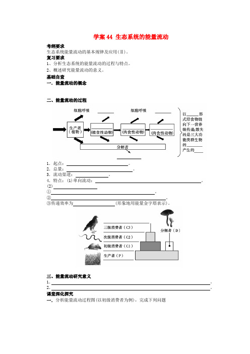 【赢在起点】2014高考生物第一轮复习(基础自查+对应训练+限时训练+高考真题体验) 第44讲 生态