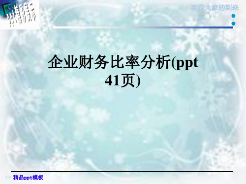 企业财务比率分析(ppt 41页)