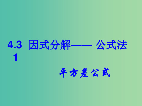 八年级数学下册 4.3 公式法课件2 (新版)北师大版PPT