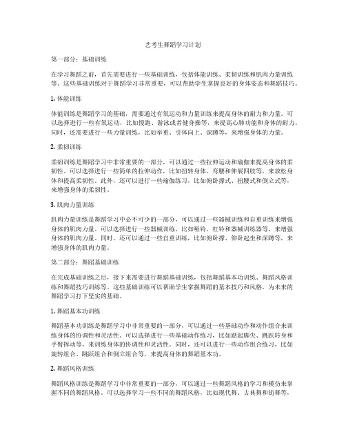 艺考生舞蹈学习计划