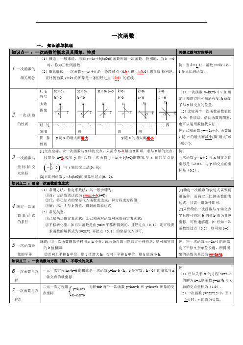 一次函数最全知识点