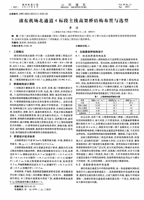 浦东机场北通道4标段主线高架桥结构布置与选型