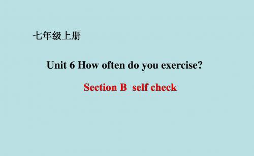 鲁教版(五四学制)七年级上册英语Unit 6 How often do you exercise  Section B (3a-Self Check)课件